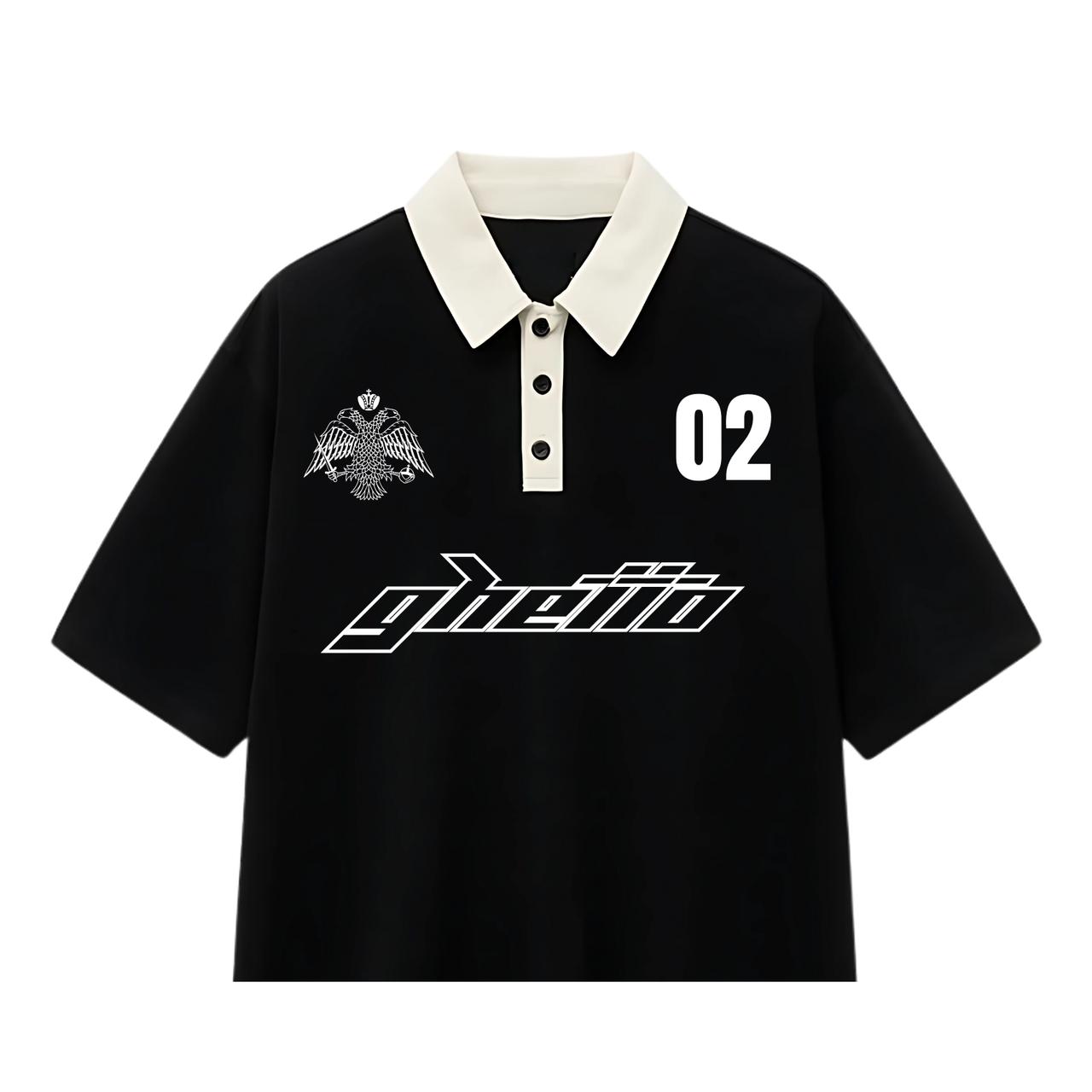COLLAR OVERSIZED BLACK TEE