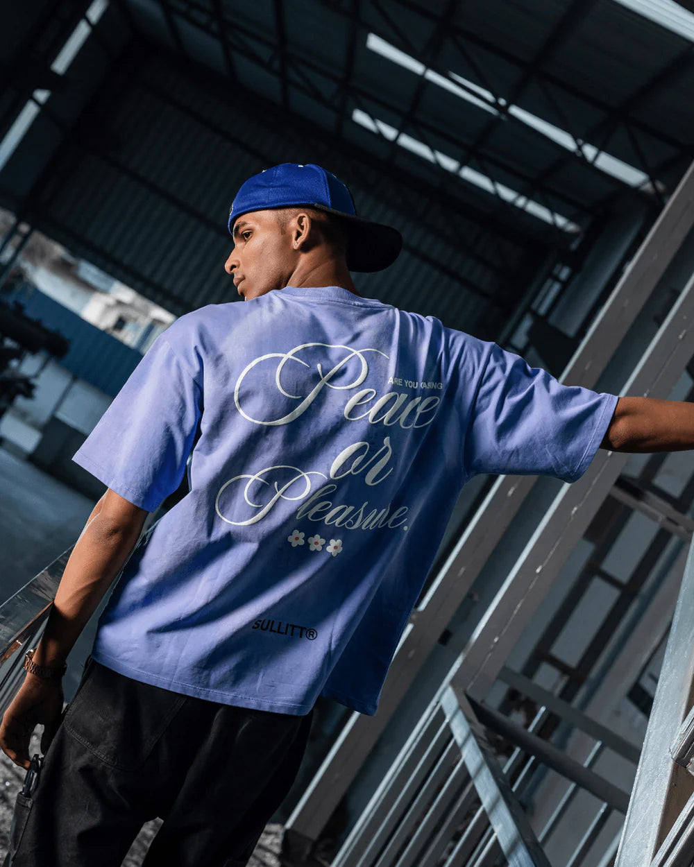 PEACE N PLEASURE BLUE WASH TEE