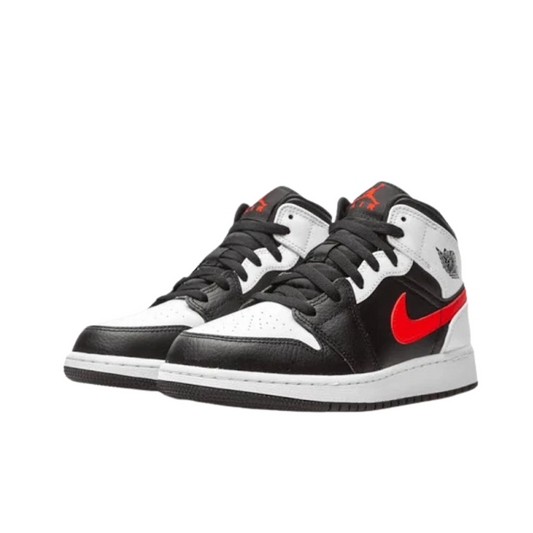 Jordan 1 Mid White Black Chile Red