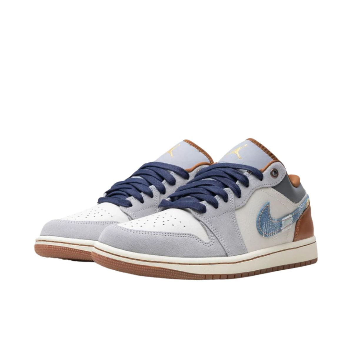 Air Jordan 1 Low SE Phantom Repaired Denim Swoosh
