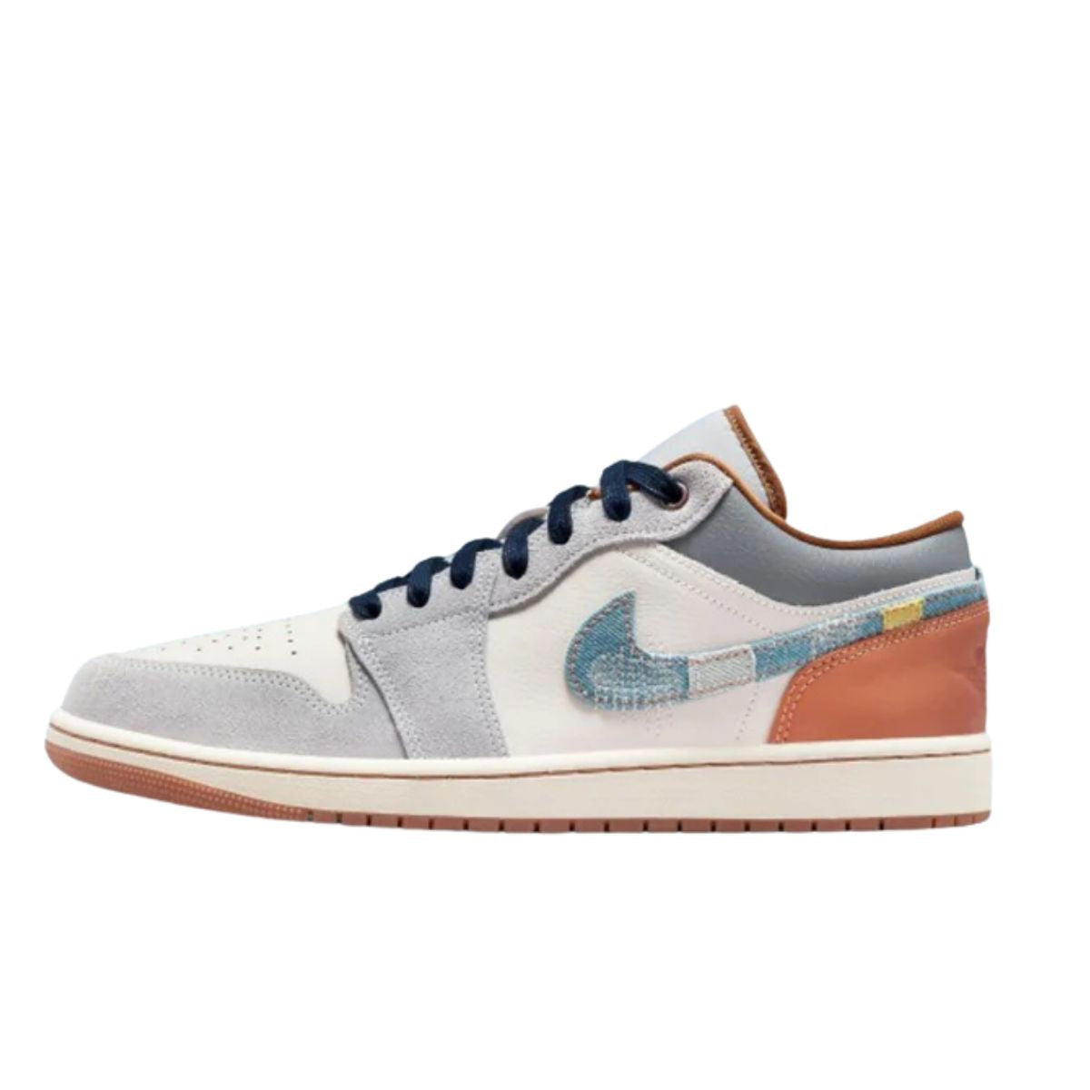 Air Jordan 1 Low SE Phantom Repaired Denim Swoosh