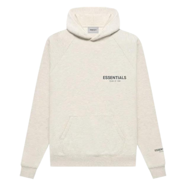 ESSENTIALS HOODIE LIGHT HEATHER OATMEAL REFLECTIVE SS22