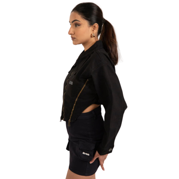 BLACK ZIPPER JACKET - Image 3