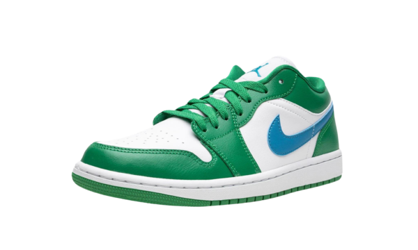 Wmns Air Jordan 1 Low 'Lucky Green' - Blue Swoosh - Image 3