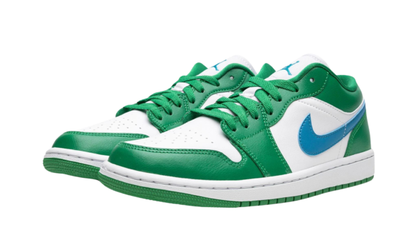 Wmns Air Jordan 1 Low 'Lucky Green' - Blue Swoosh - Image 2