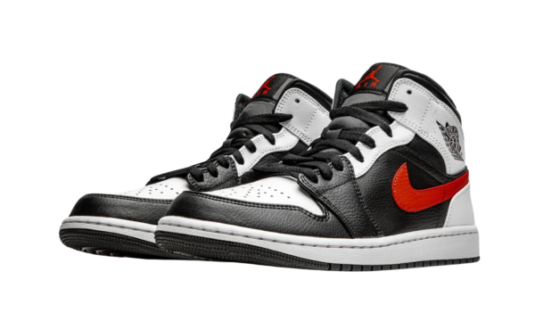 Jordan 1 Mid White Black Chile Red - Image 2