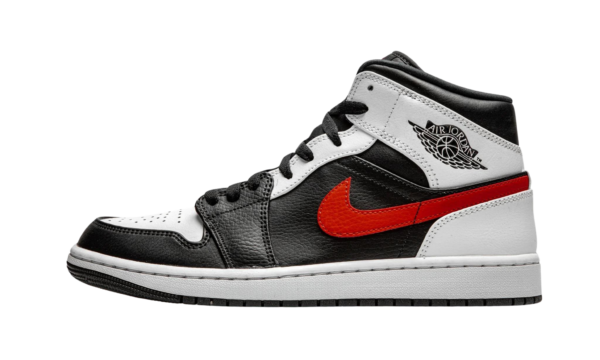 Jordan 1 Mid White Black Chile Red