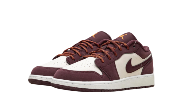 Jordan 1 Low Night Maroon (GS) - Image 2