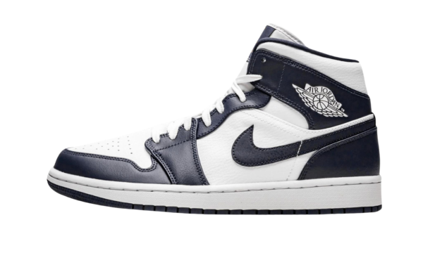 Air Jordan 1 Mid White Metallic Gold Obsidian