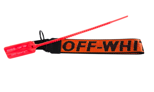 Off-White Keychain, Orange & Black Canvas