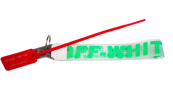 Off-White Keychain, Green & Clear Rubber