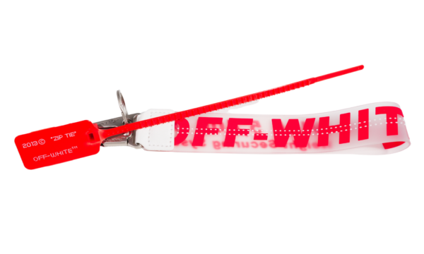 Off-White Keychain, Red & Clear Rubber